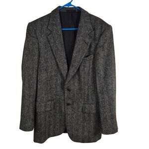 Vintage Barrington Tweed Herringbone Blazer Sport Coat Pure Wool 38R Two Button